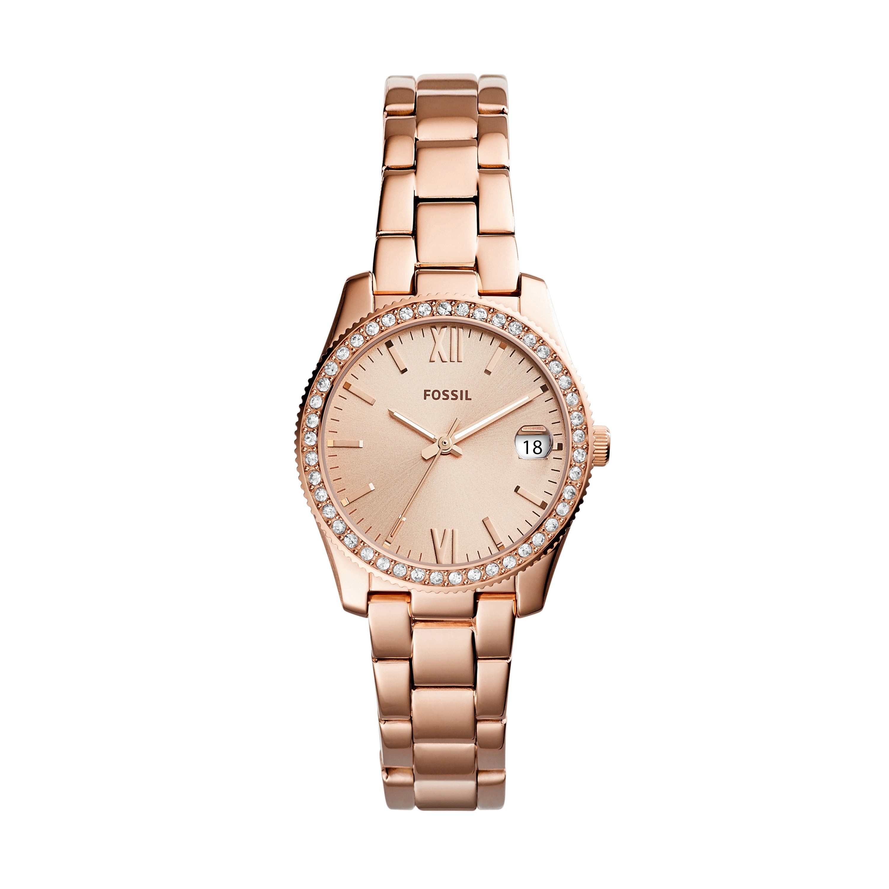Ladies Scarlette Rose Gold-Tone Crystal Watch Rose Gold Dial