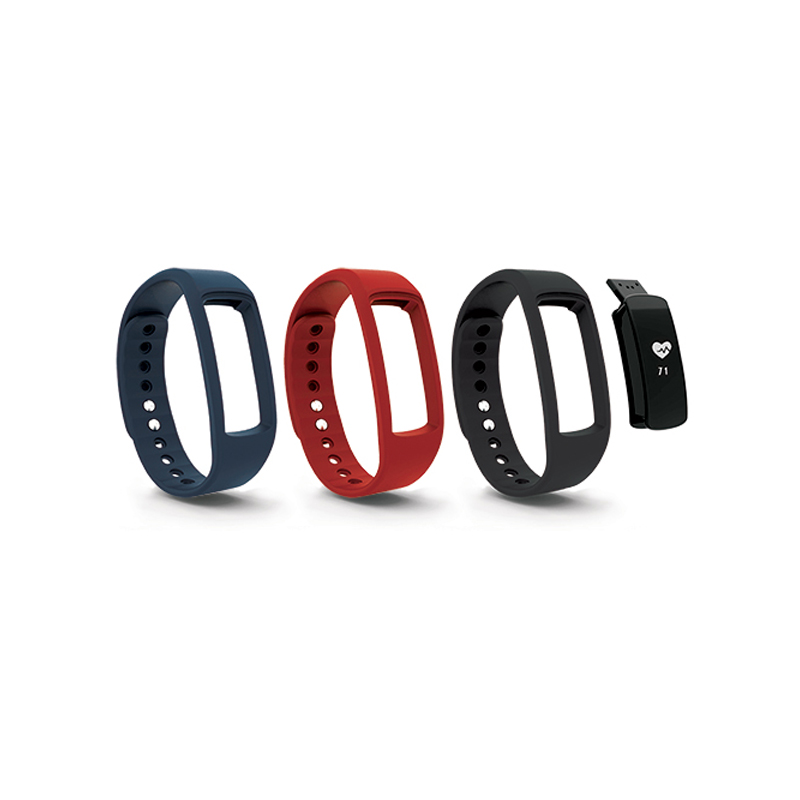 Bluetooth Smart Watch with Heart Rate Monitor and 3 Color Band Set - (Black/Blue/Red)