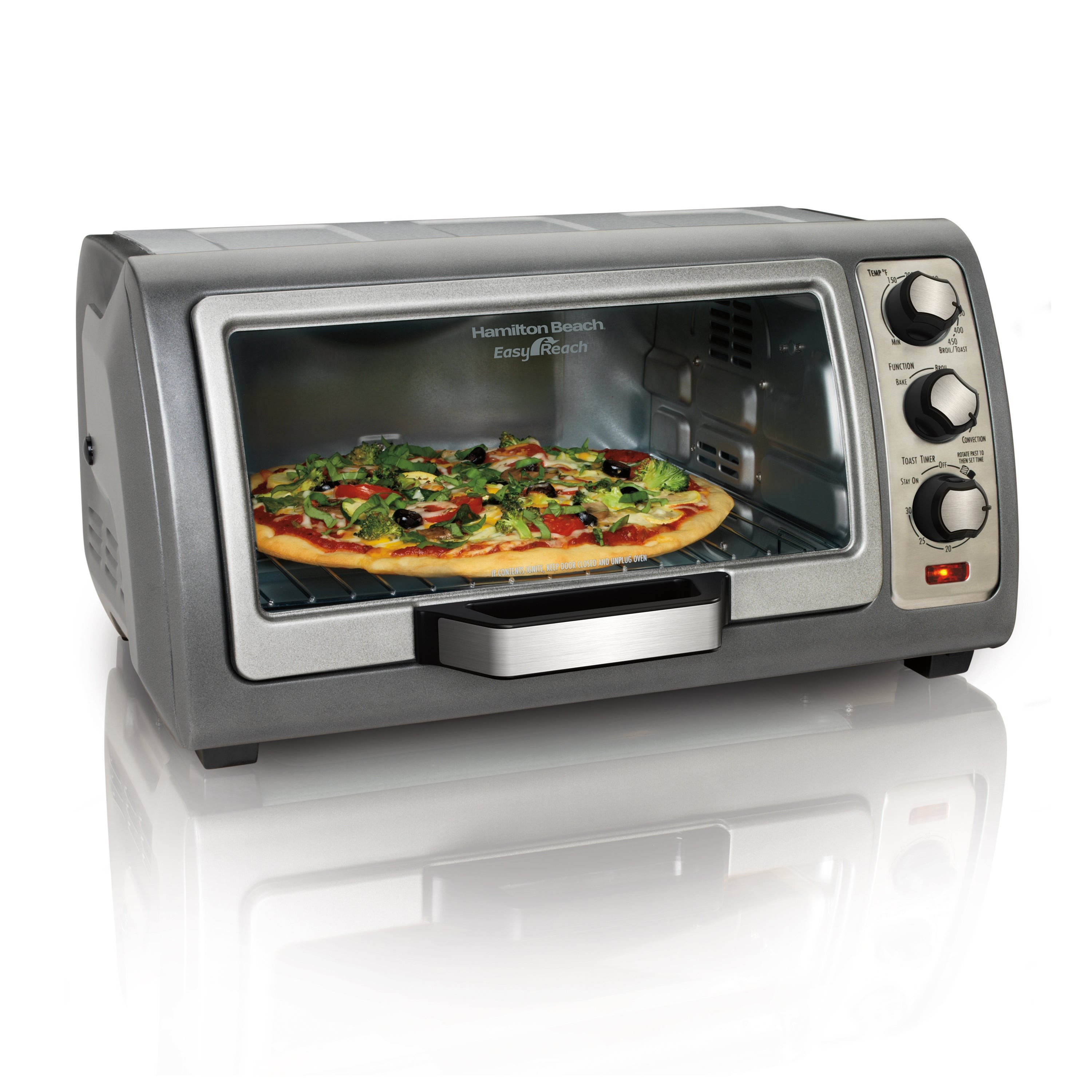 6 Slice Easy Reach Convection Toaster Oven Silver