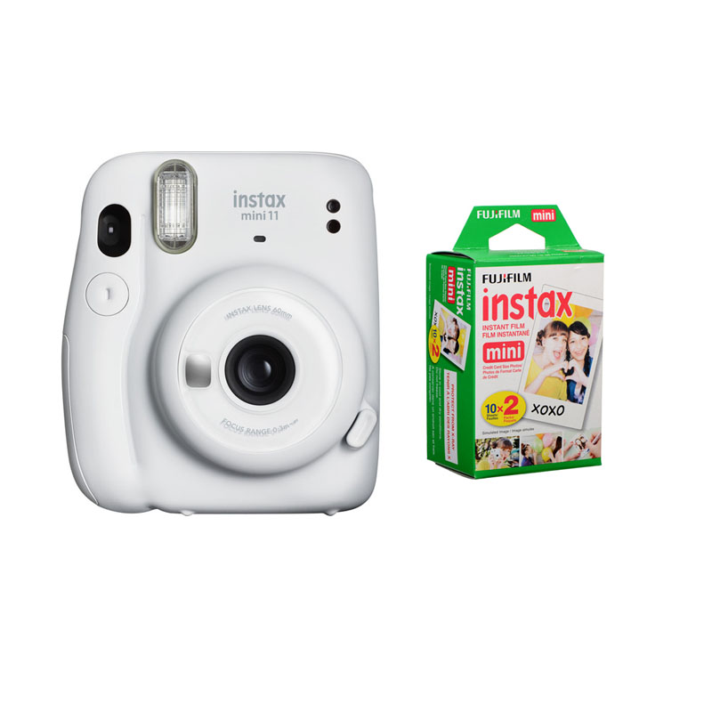 Instax Mini 11 Instant Camera - (Ice White) with 20 Pack Film