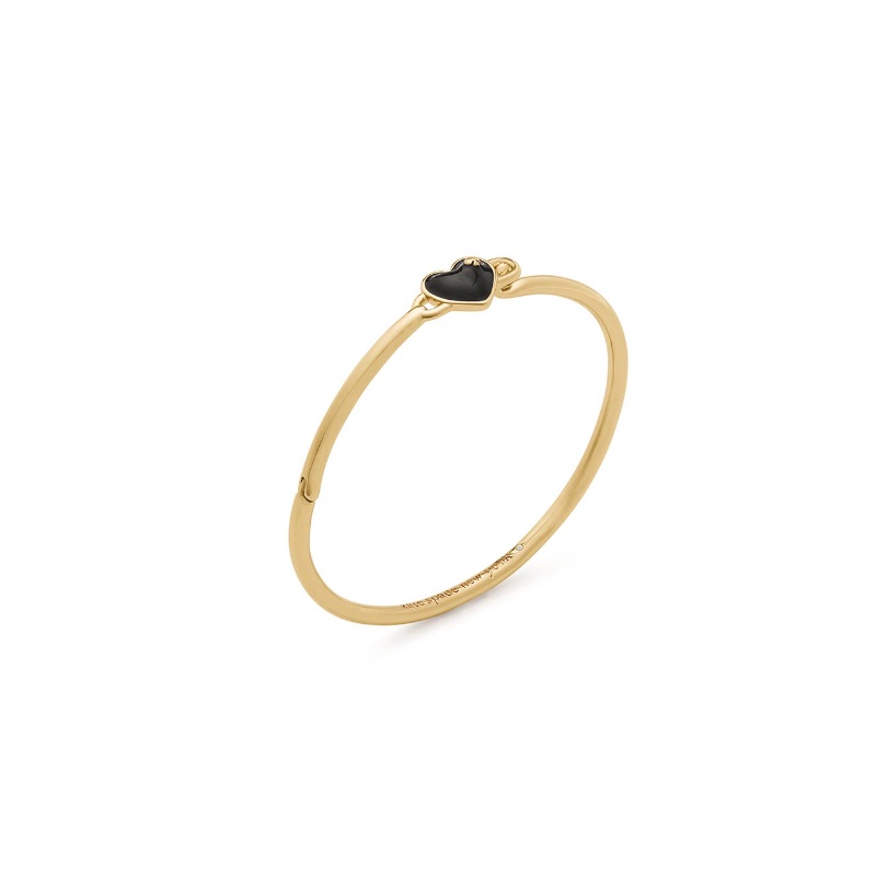 Heart Spade Thin Bangle Black