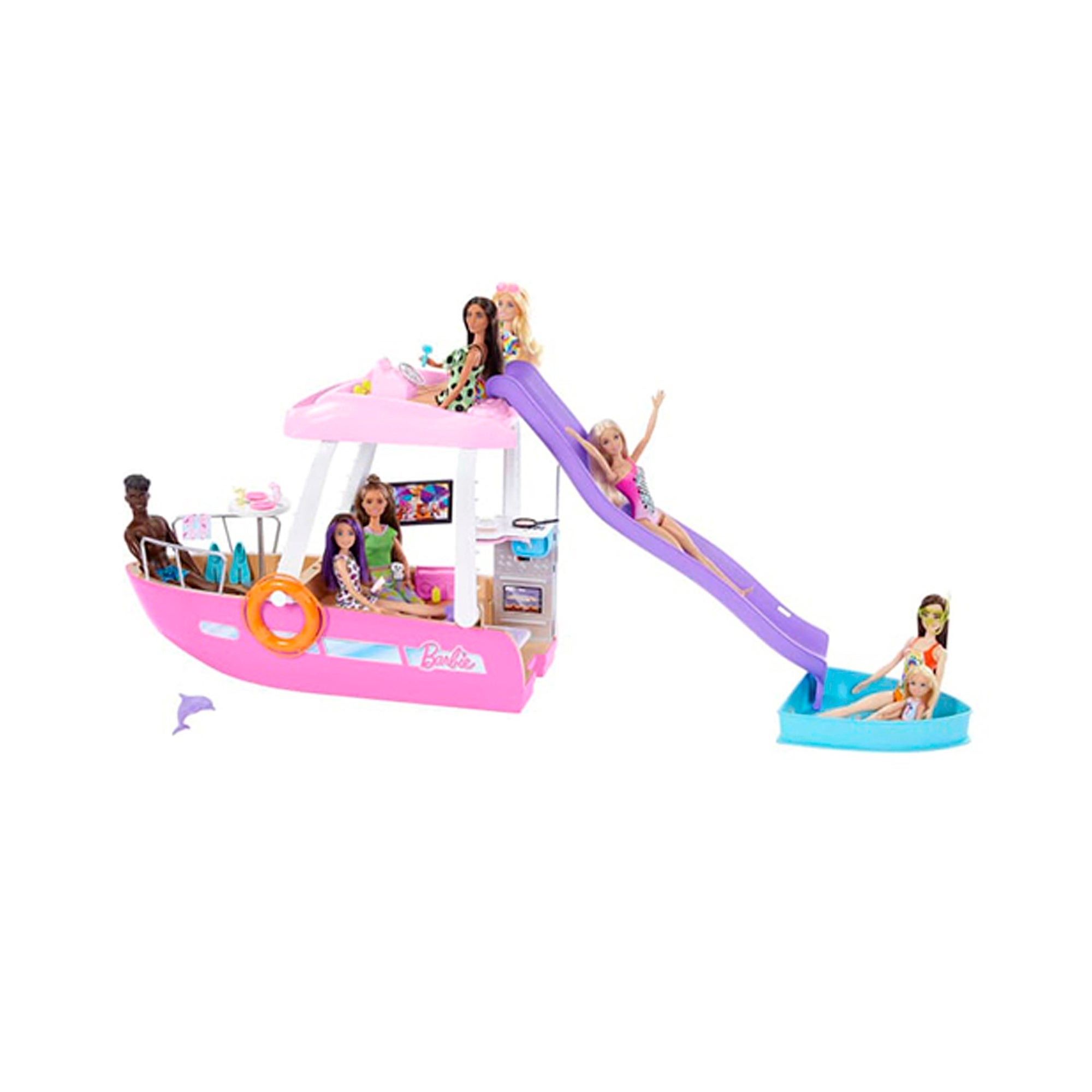 Barbie Dream Boat Playset w/ Pool Slide & Accessories Ages 3+ Years