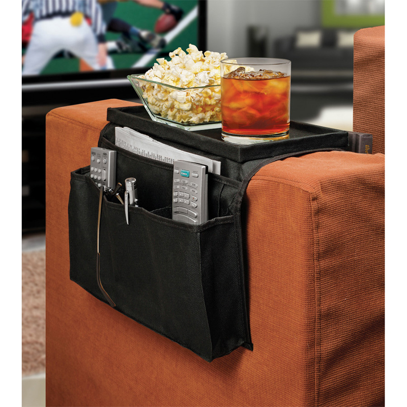Arm Rest Organizer with Table Top - (6 Pack) (Black)