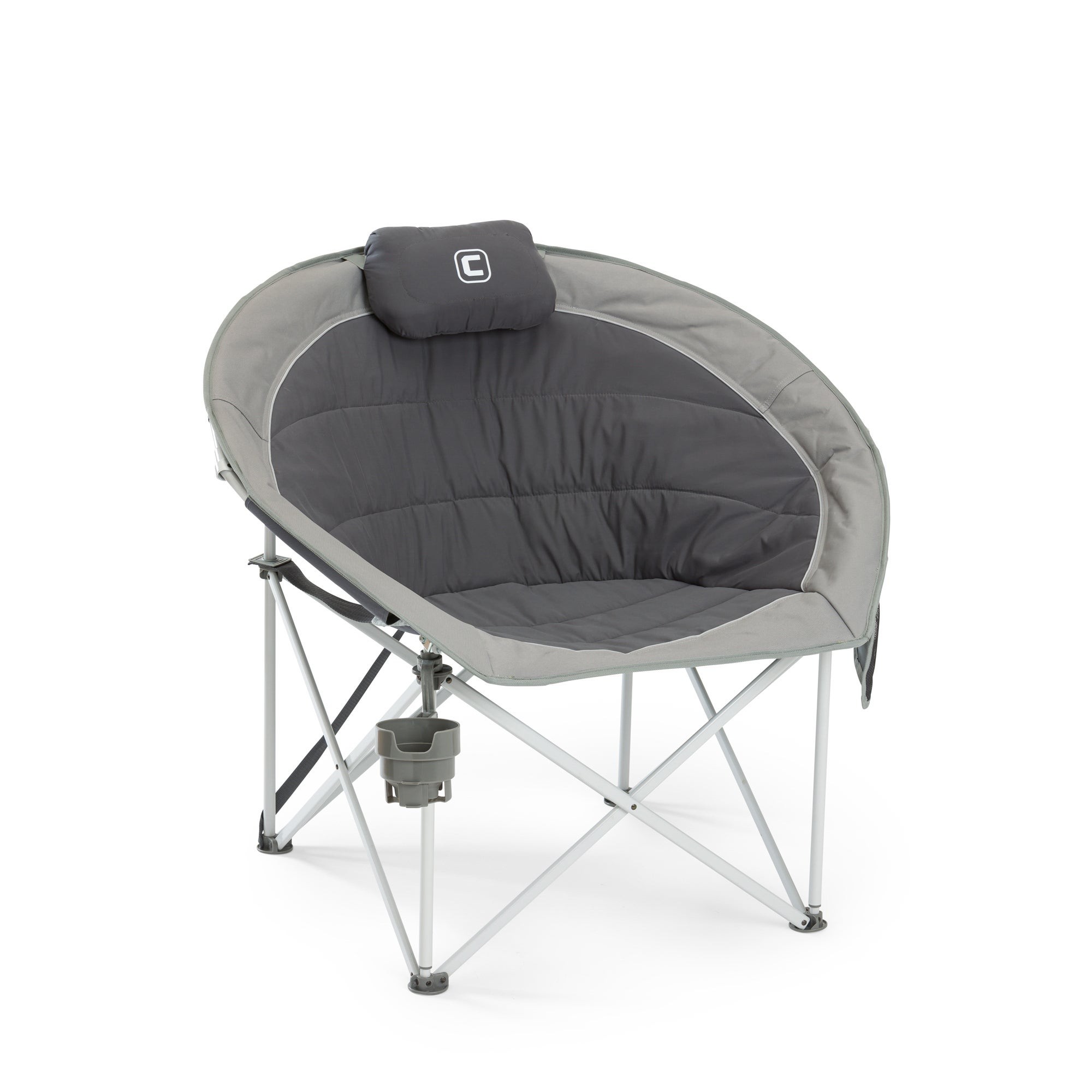 Oversized Padded Rounded Chair Cool Dark Gray