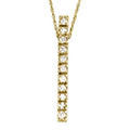 Stylish Vertical Bar Pendant 14K Necklace - (Yellow Gold)