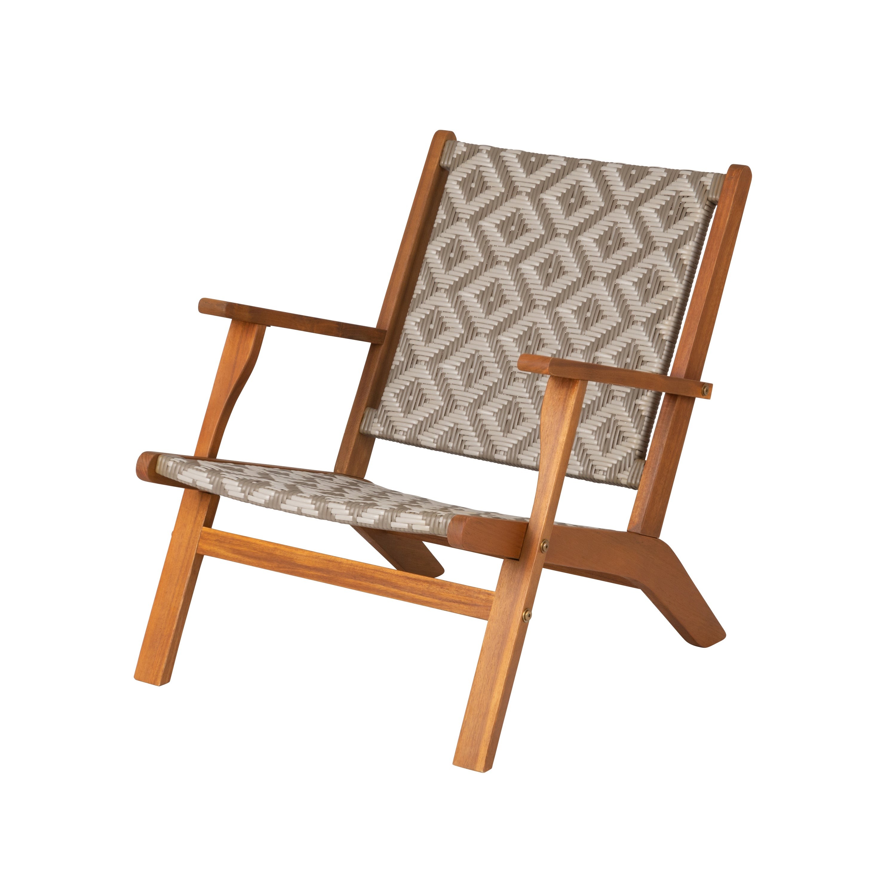 Vega Natural Stain Outdoor Chair Diamond Weave Wicker