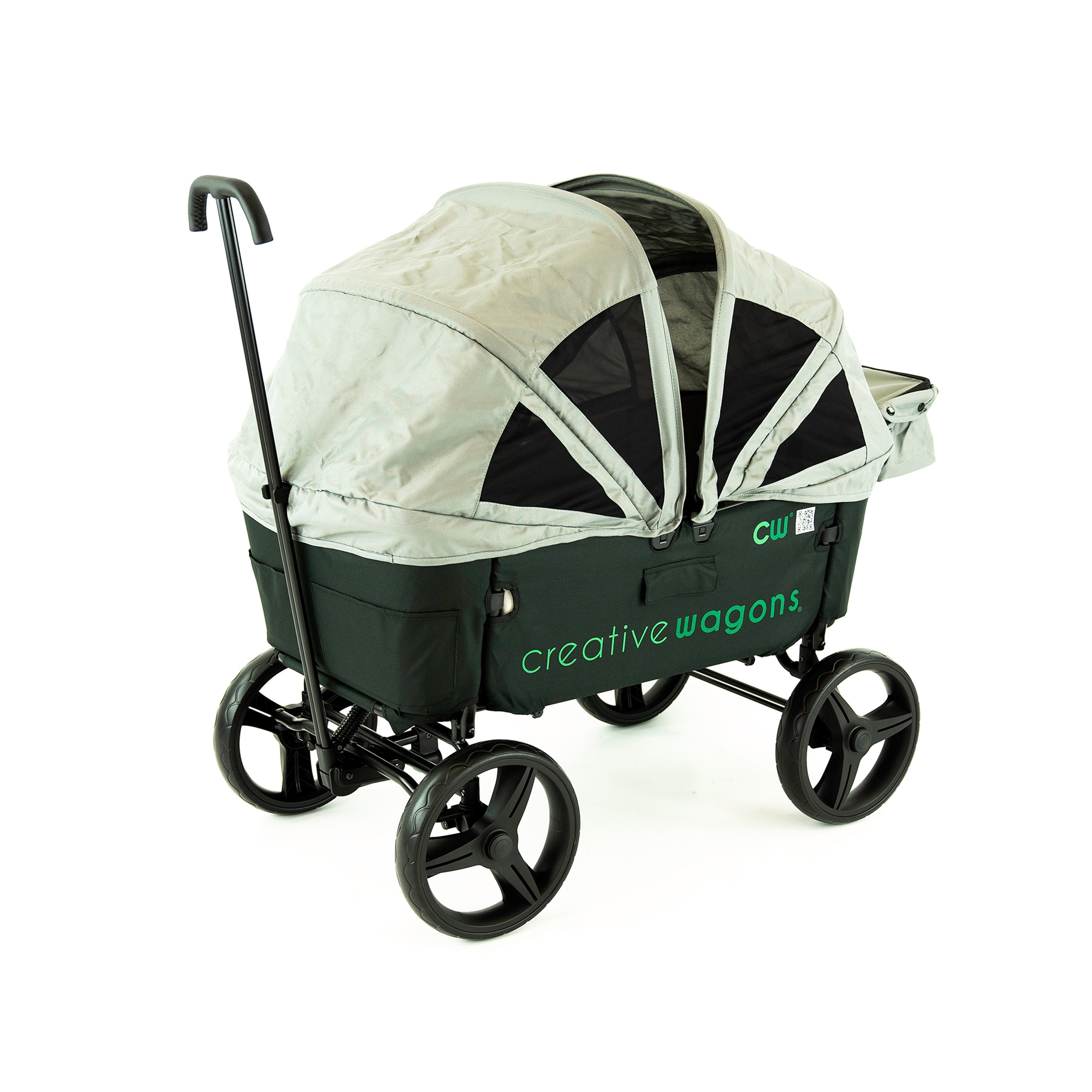 Buggy Wagon w/ Convertible Canopy Black & Gray