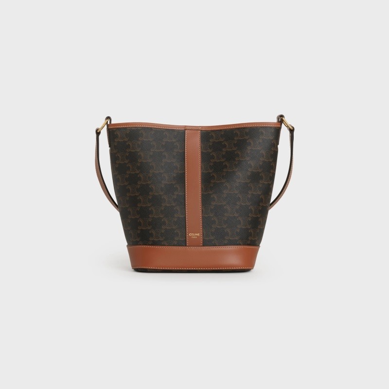 Celine Small Bucket in Triophe canvas and Calf skin