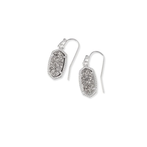 Kendra Scott Lee Silver Drop Earrings Platinum Drusy