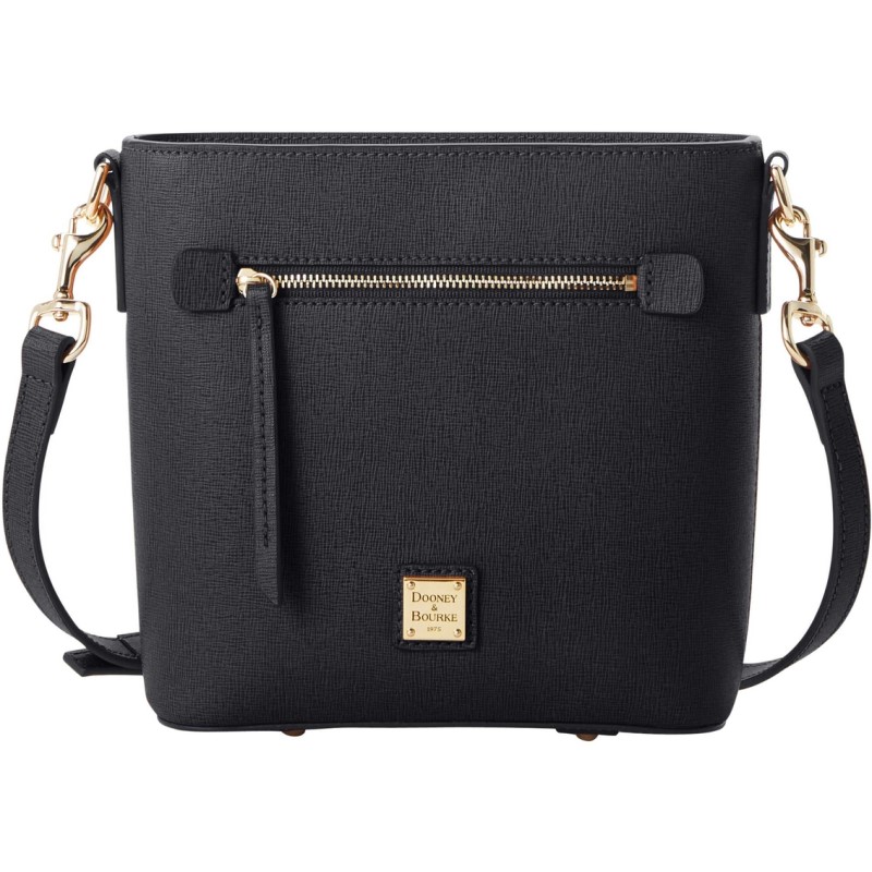 Saffiano Small Zip Crossbody - (Black)