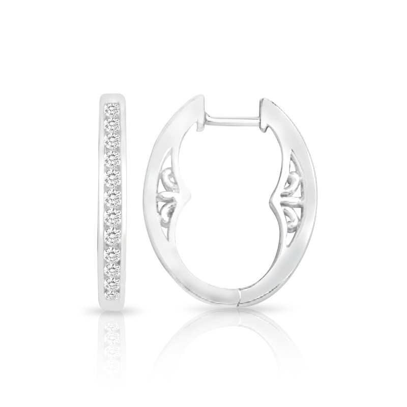 Hoop Earrings in 18K White Gold