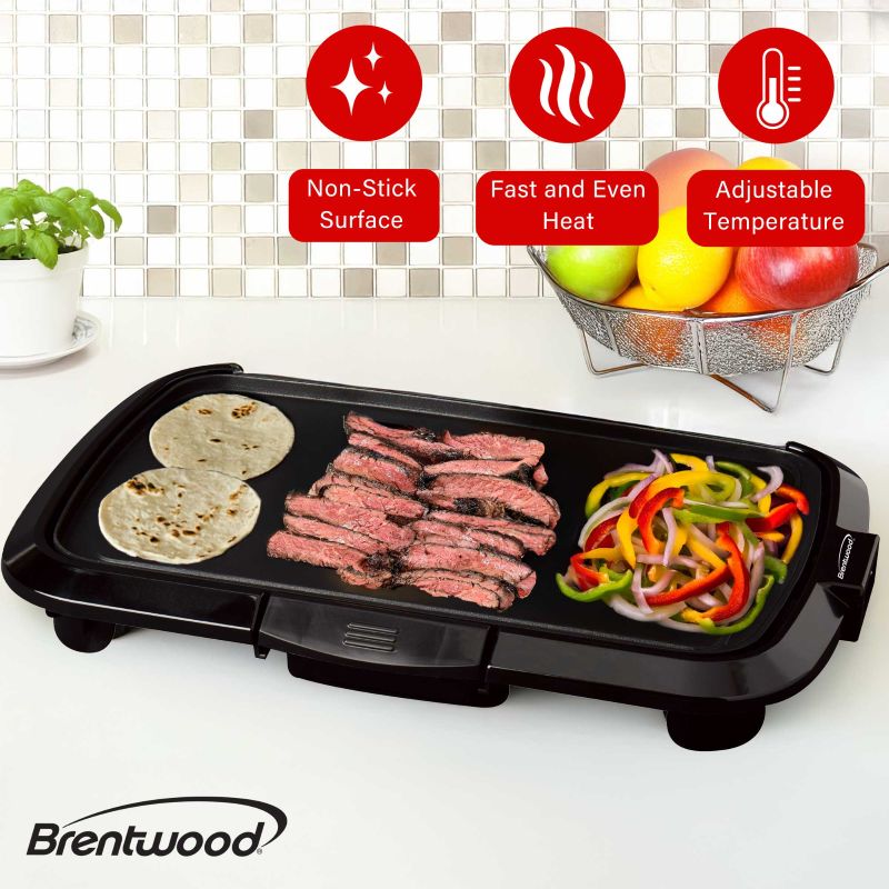 16" x 10" Electric Smokeless Griddle Ceramic Non-Stick Black