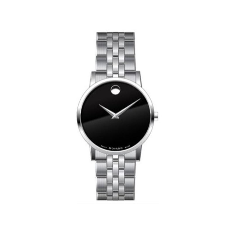 Mens Museum Classic Silver-Tone Stainless Steel Watch Black Dial