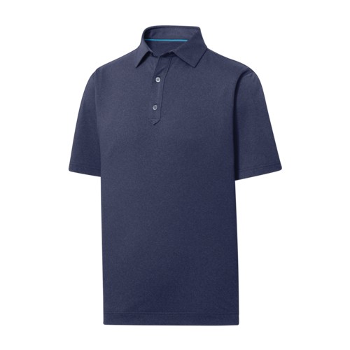 FootJoy Solid Lisle Set On Placket Polo Heather Navy, Size Medium Medium, Heather Navy