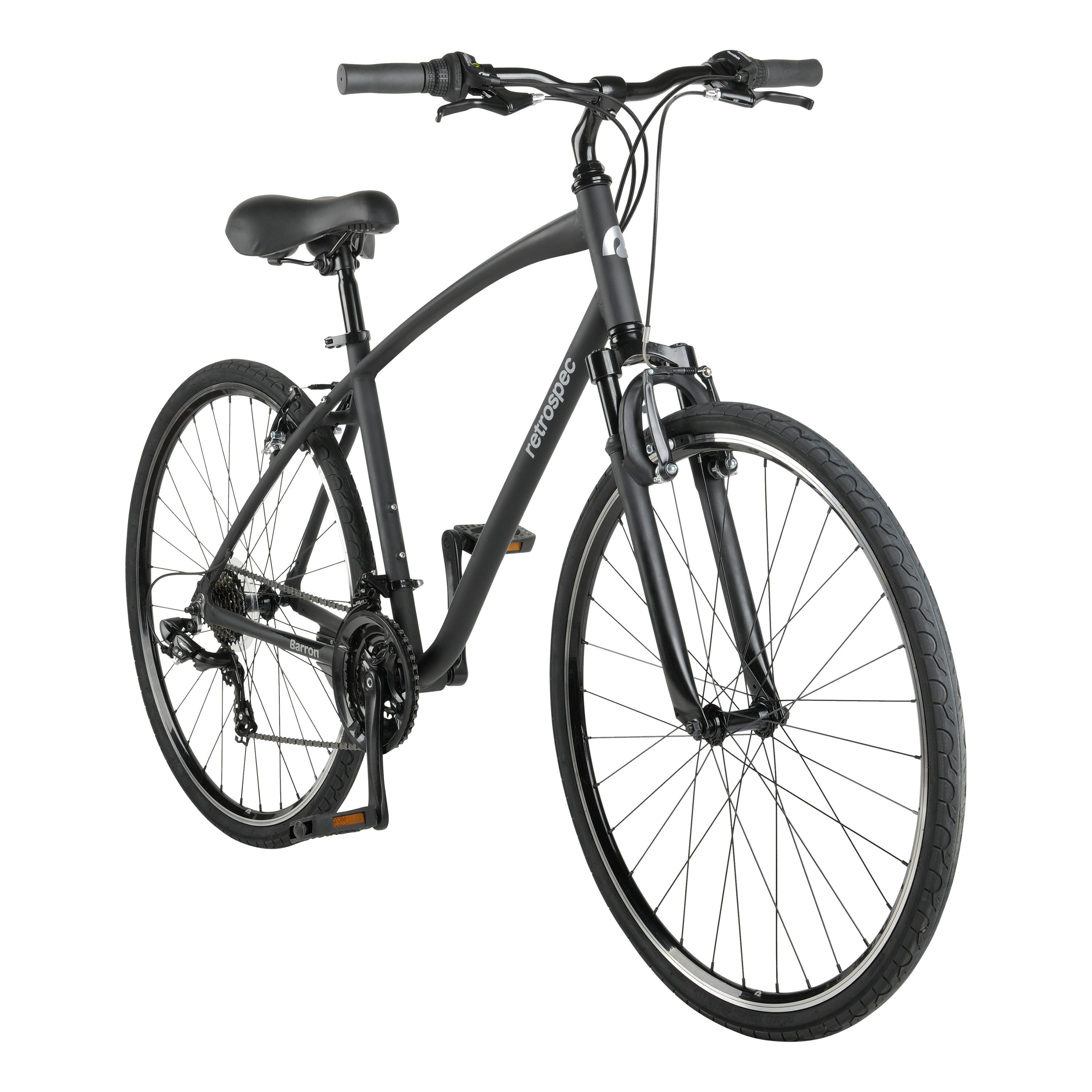 Barron Comfort Hybrid Bike - 7 Speed Matte Black