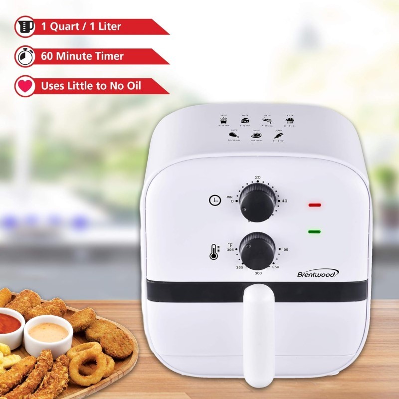 BRENTWOOD 1QT ELECTRIC AIR FRYER WHITE