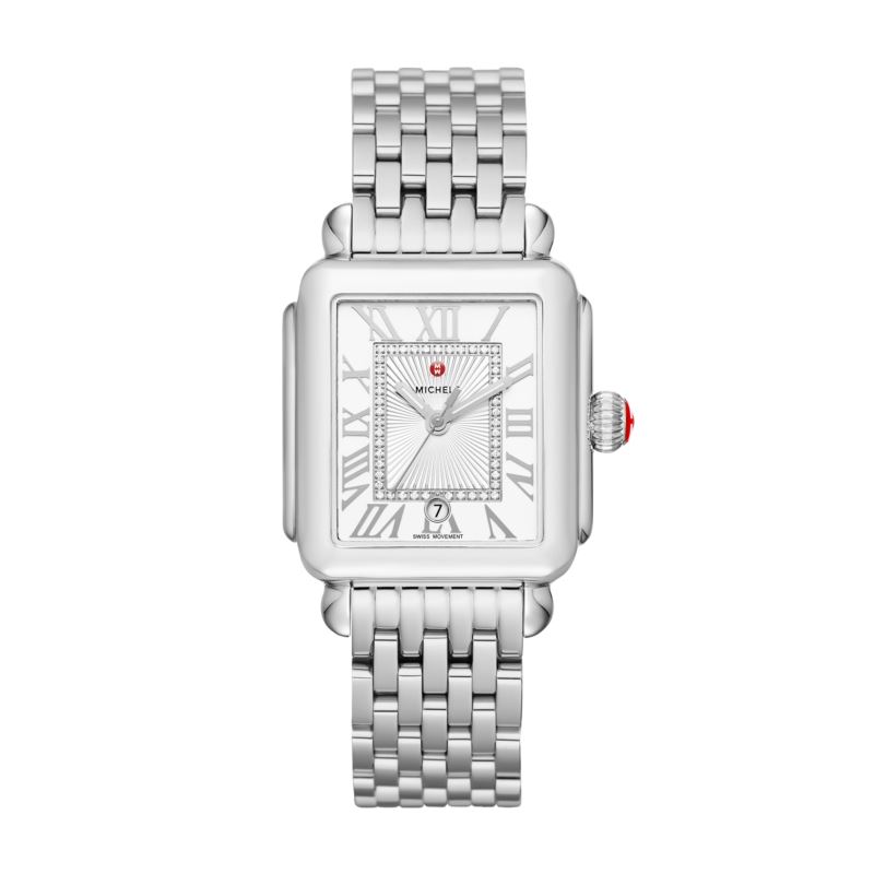 Ladies Deco Madison Mid Silver-Tone Diamond Watch