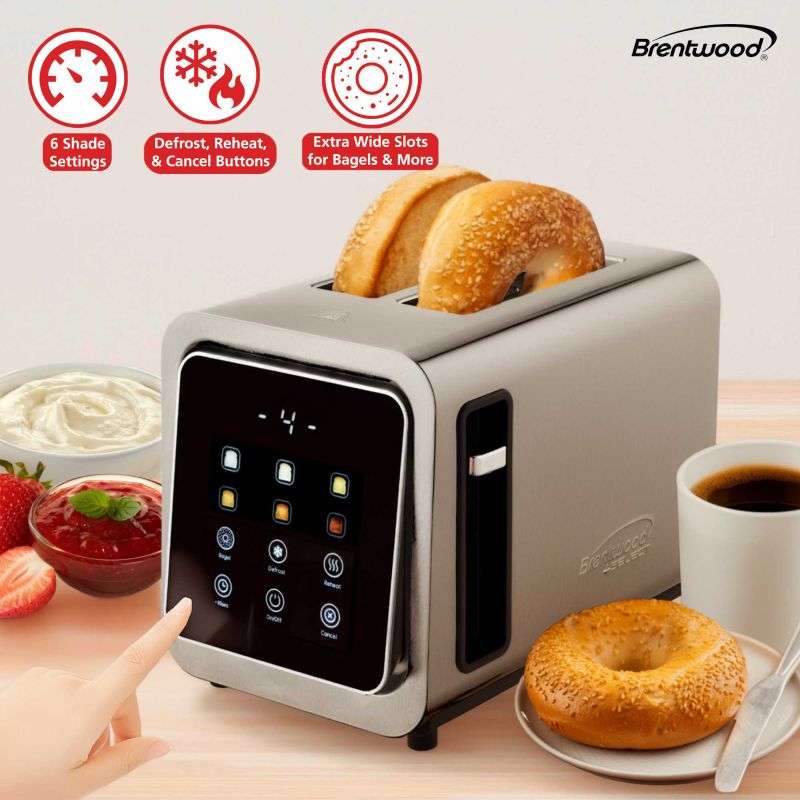 Touch Screen 2 Slice Digital Toaster Stainless Steel