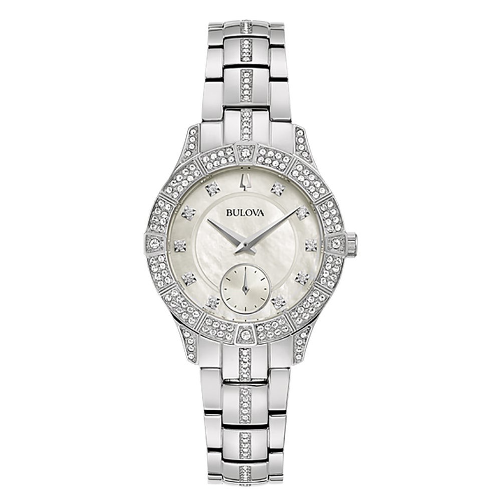 Ladies Phantom Silver Crystal Watch White Mother-of-Pearl Dial