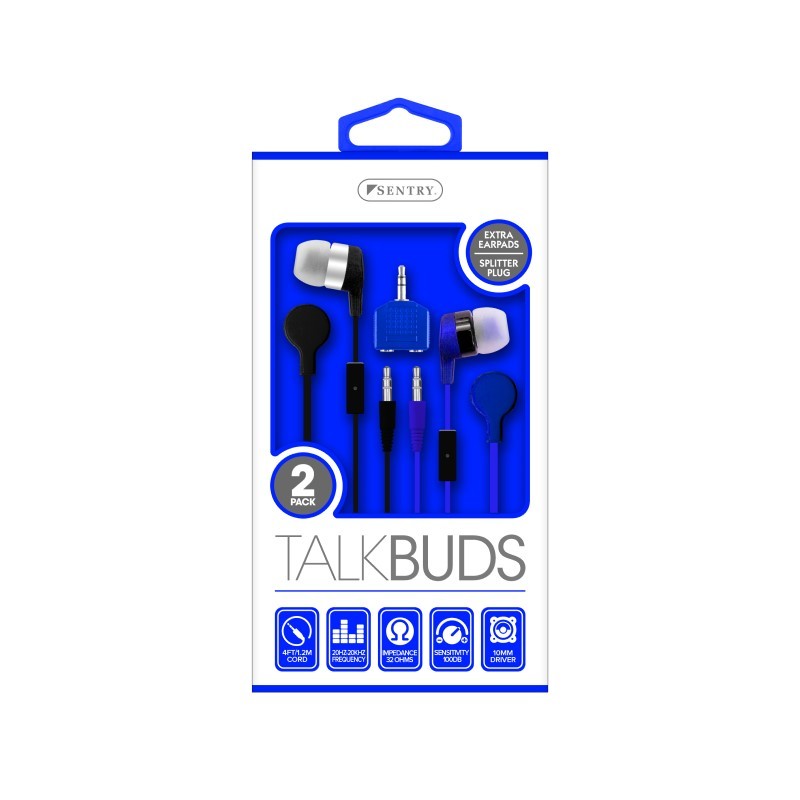 Talkbuds 2 Pack - (Blue and Gray)