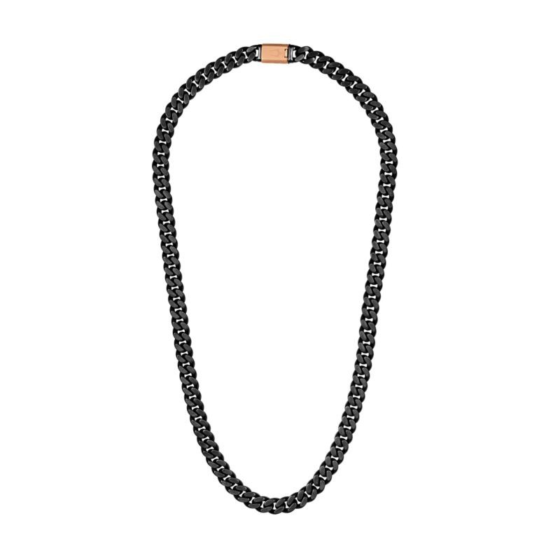 Gunmetal and rose gold Curb chain