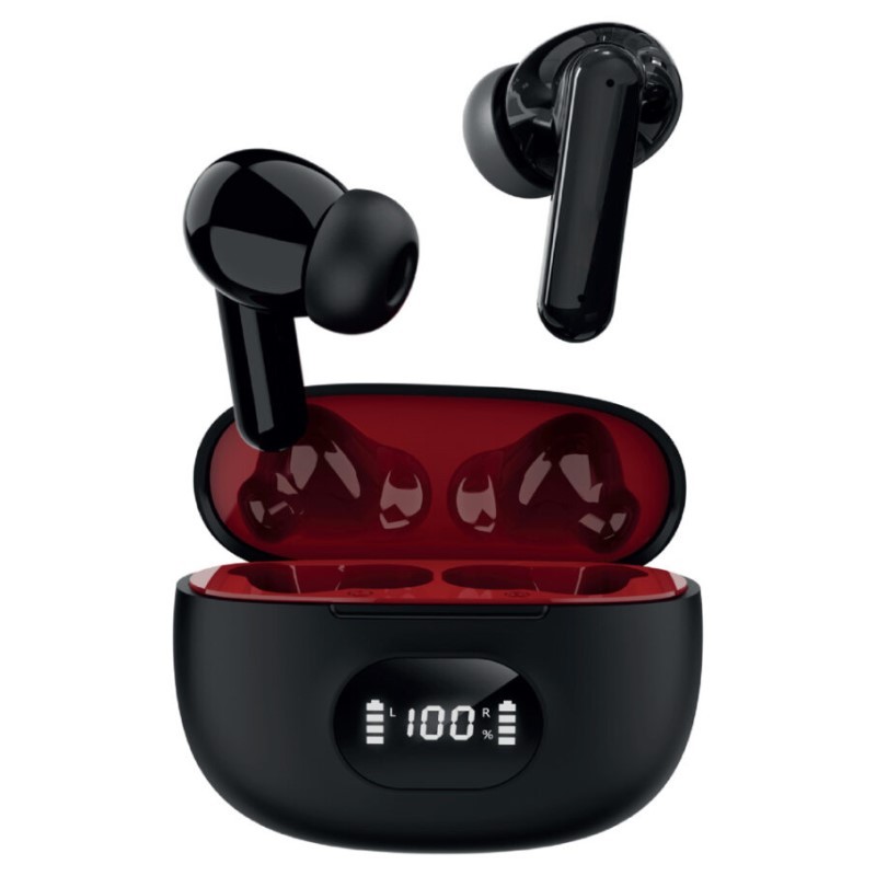 TWS Earbuds with Charging Case with LED Display - (Black)
