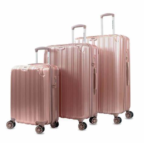 American Green Travel Melrose S 3-piece TSA Anti-theft Luggage Set, Rose Gold