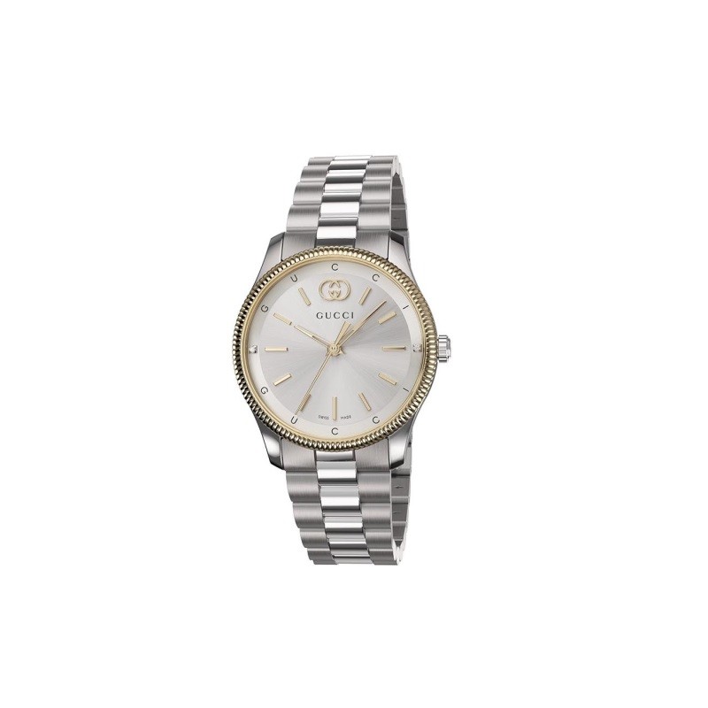 Gucci G-Timeless Silver-Tone Diamond Dial Two-Tone Stainless Steel Watch 29mm - YA1265063