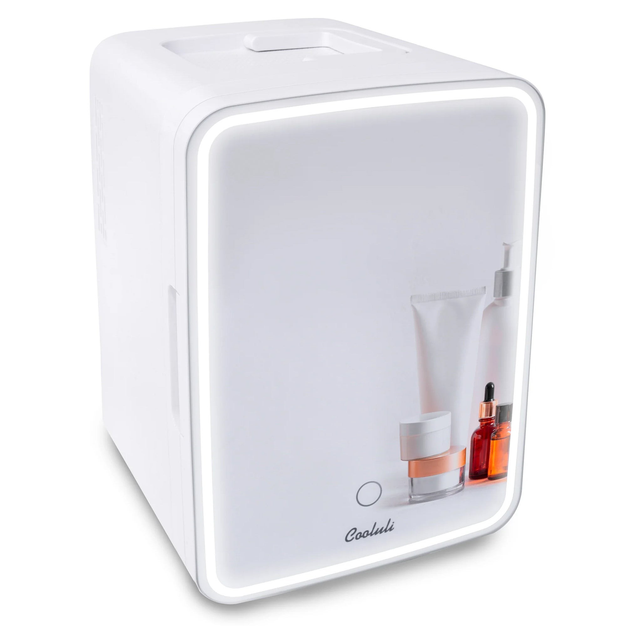 Glow 10L Mini Skincare Fridge w/ Mirrow LED Light White