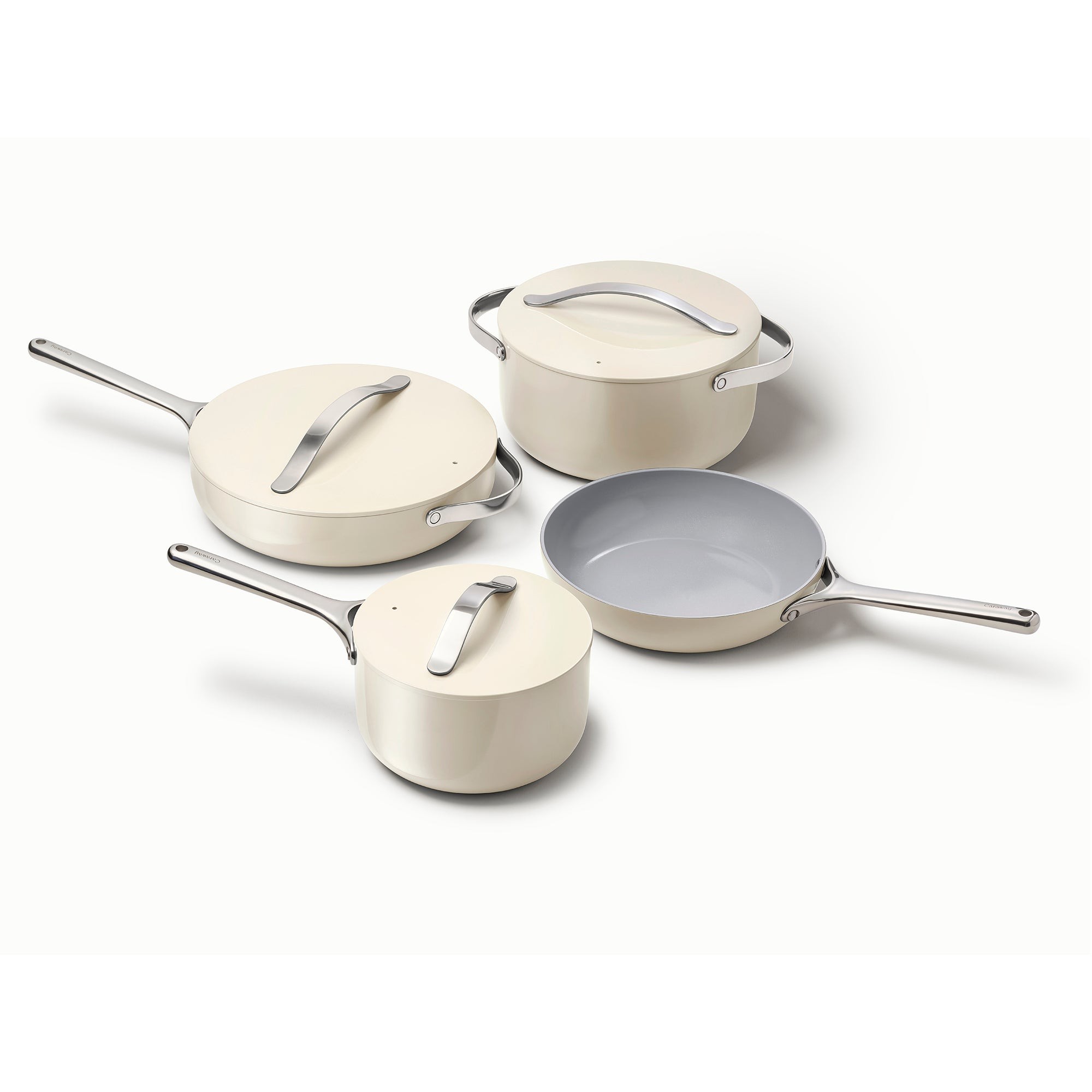 Non-Toxic Ceramic Nonstick Cookware Set Cream