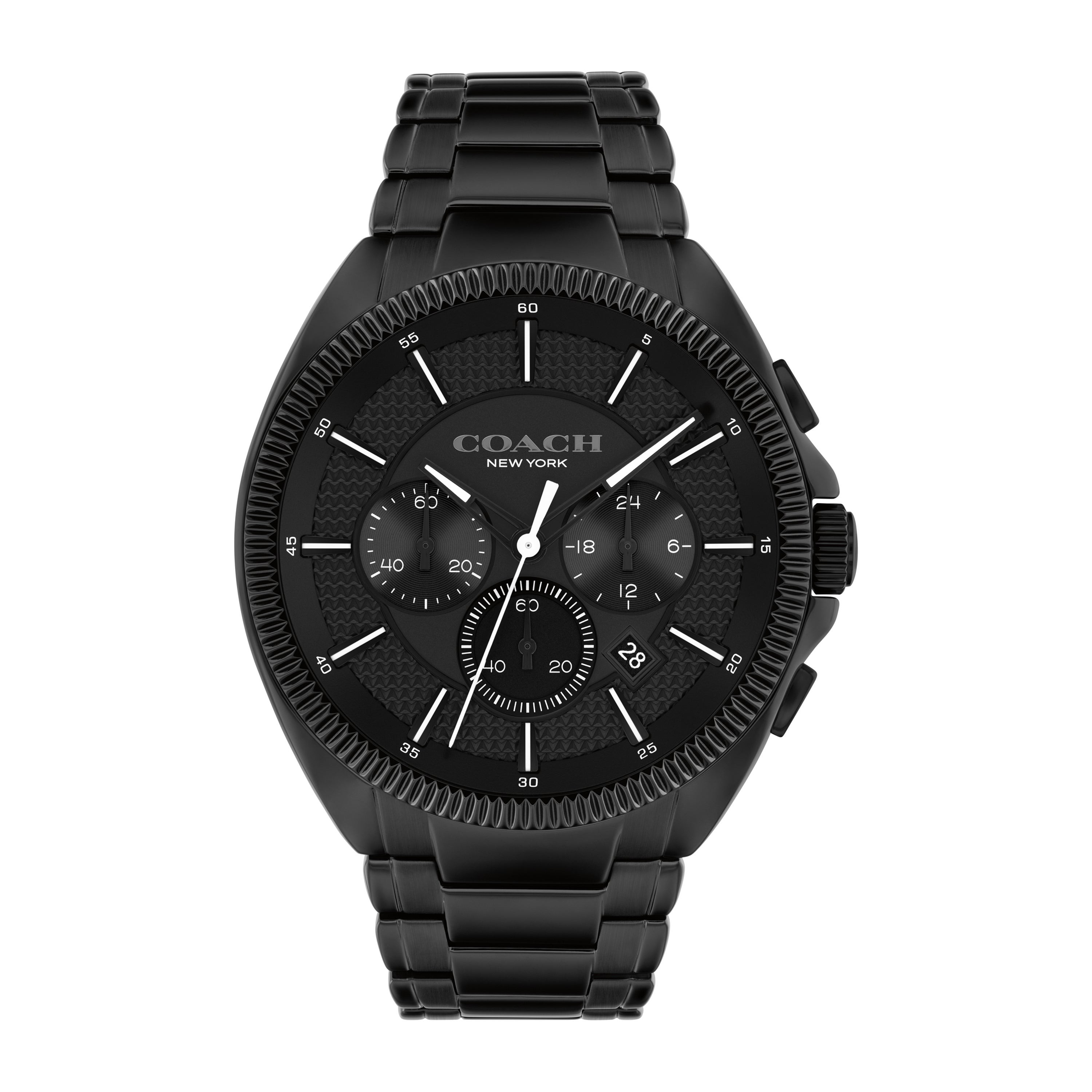 Men's Jackson Chronograph Black IP Stainless Steel Watch, Black Dial