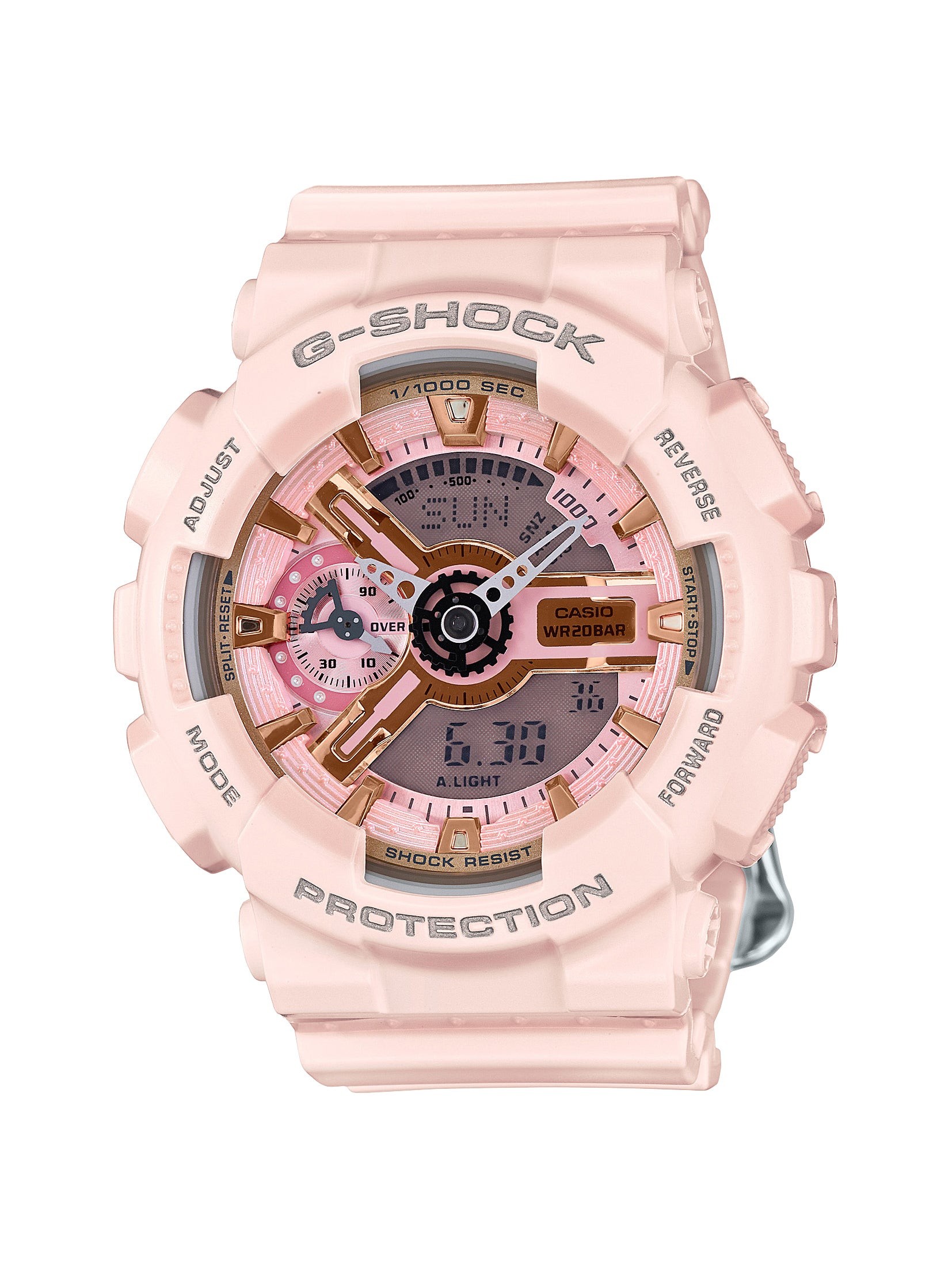 Ladies G-Shock S Series Ana-Digi Baby Pink Resin Watch