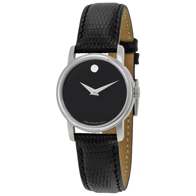 Ladies Museum Black Dial Leather Watch