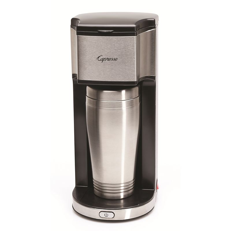 On- the -Go Personal Coffee Maker With 16 Ounce Double Insulated Stainless Steel Travel Mug