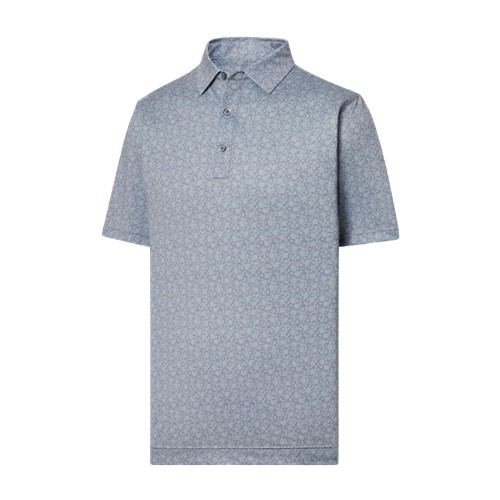 FootJoy Painted Floral Lisle Self Collar Polo, Grey, Size X-Large X-Large, Grey