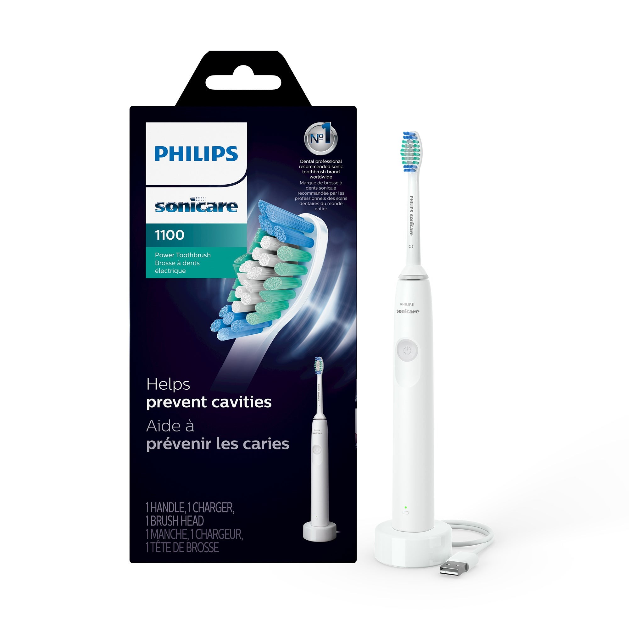 1100 Series Sonic Electric Toothbrush White Gray