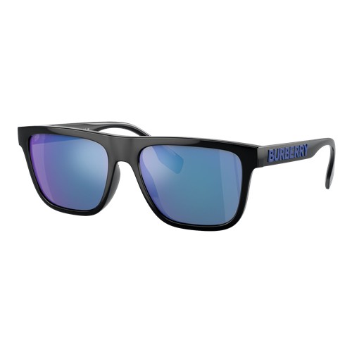 Burberry BE4402U Sunglasses Black/Light Green Mirror Blue, Size 56 frame
