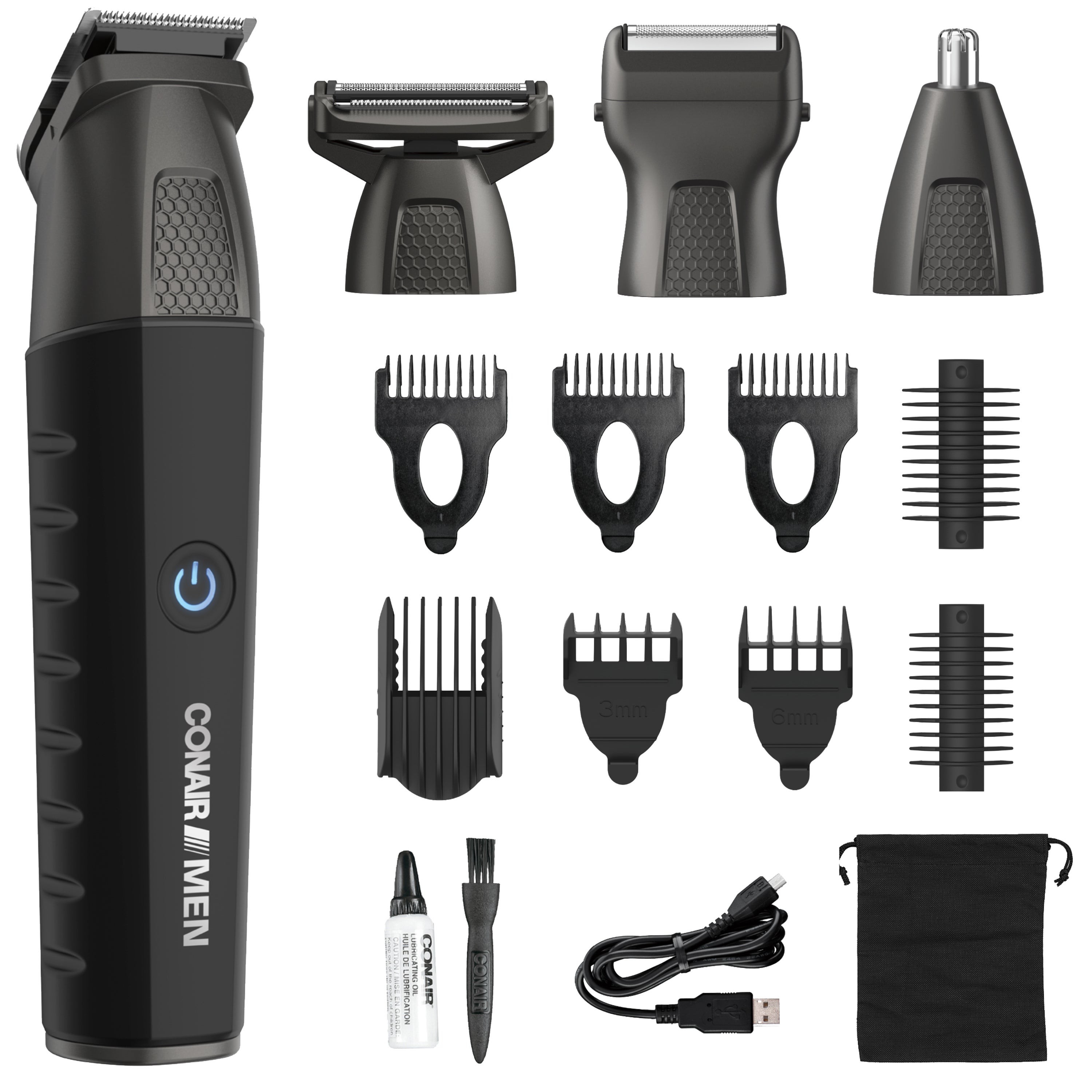 Conair Men Showerproof Total Body All-in-One 16pc Manscaping Trimmer