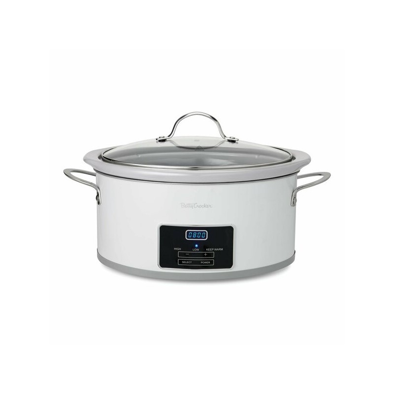 6-Quart Oval Digital Slow Cooker - (White)