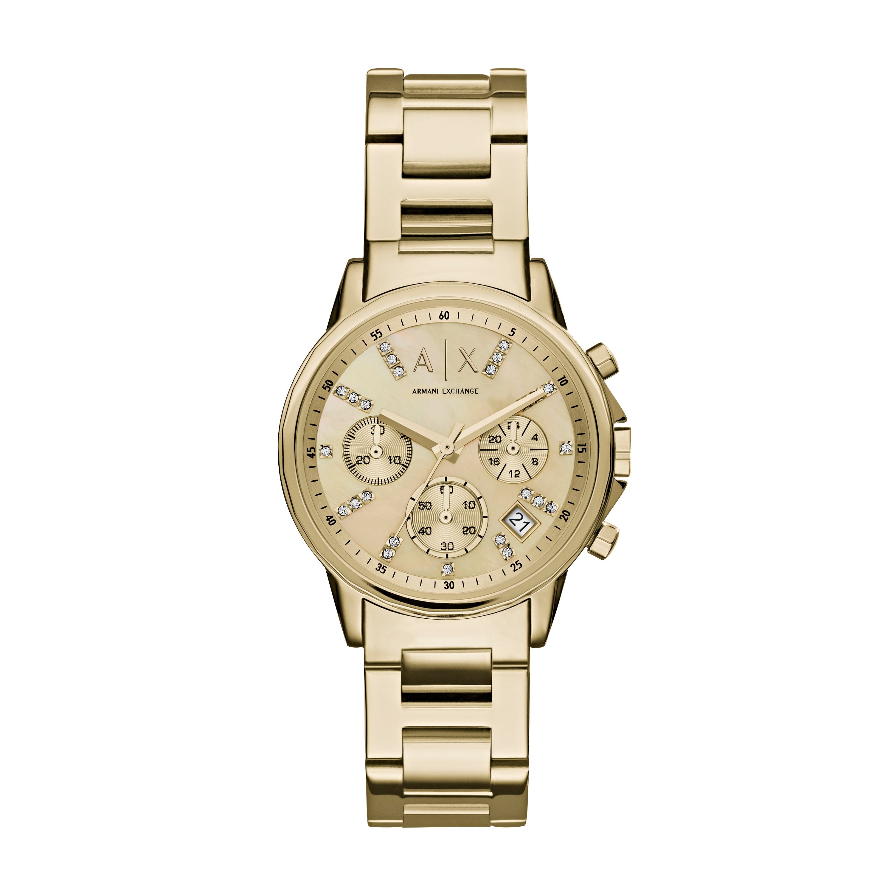 Lady Banks Gold-Tone Multi-Dial Crystal Watch Gold Dial