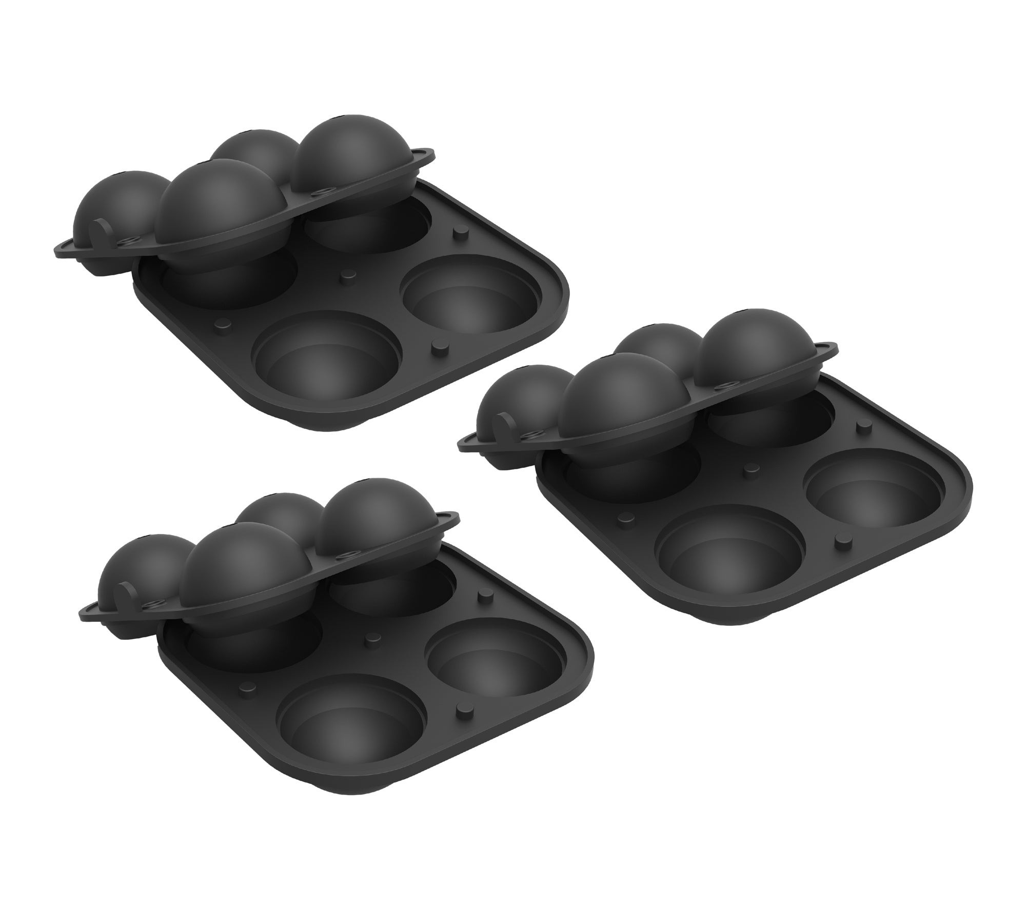 Sphere Ice Mold Set - 3-Pack Charcoal