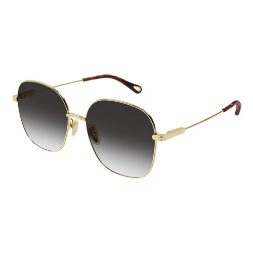 Chloe Womens CH0139SA Sunglasses Gold/Grey Gradient, Size 59 frame Gold/Grey Gradient
