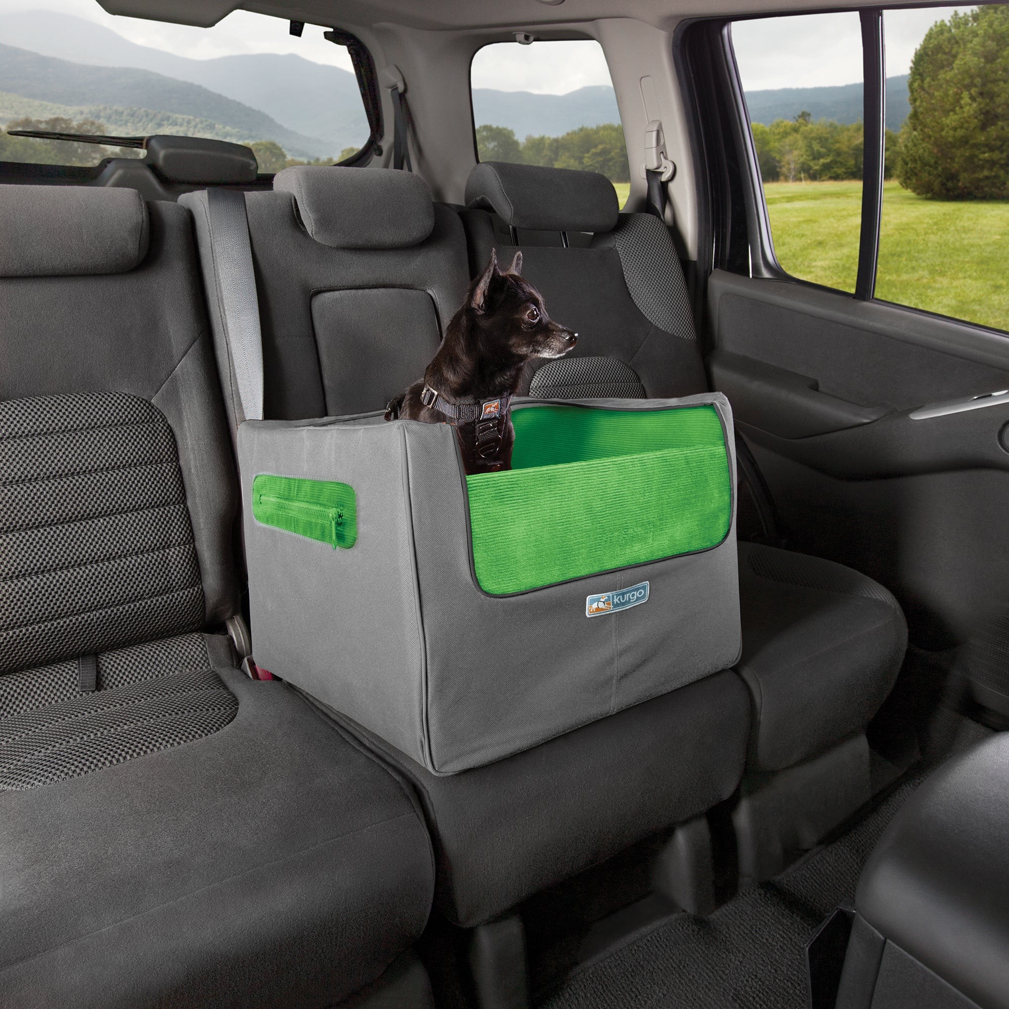 Skybox Rear Booster Seat for Dogs & Cats Charcoal/Green
