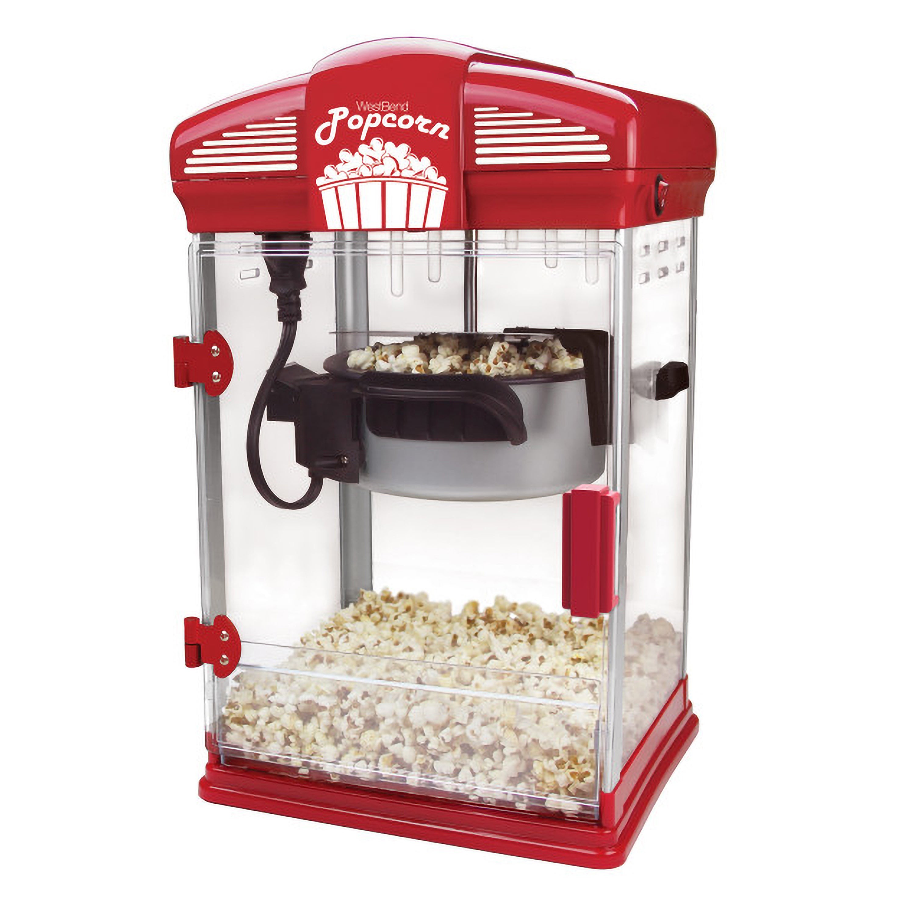 Theater Crazy Stiring Oil Popcorn Maker w/ Stainless Steel Kettle Red