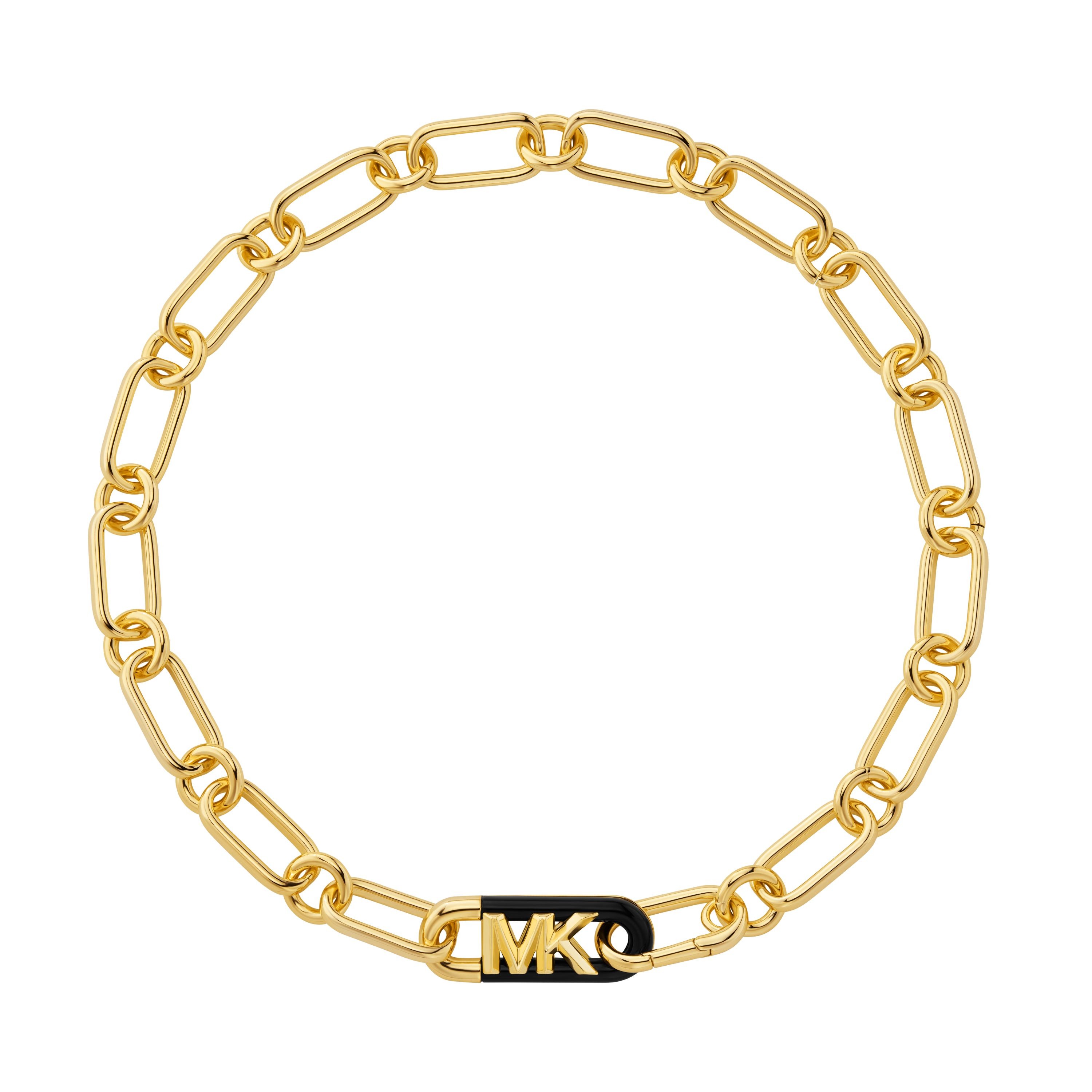 14K Gold-Plated Black Empire Link Chain Necklace