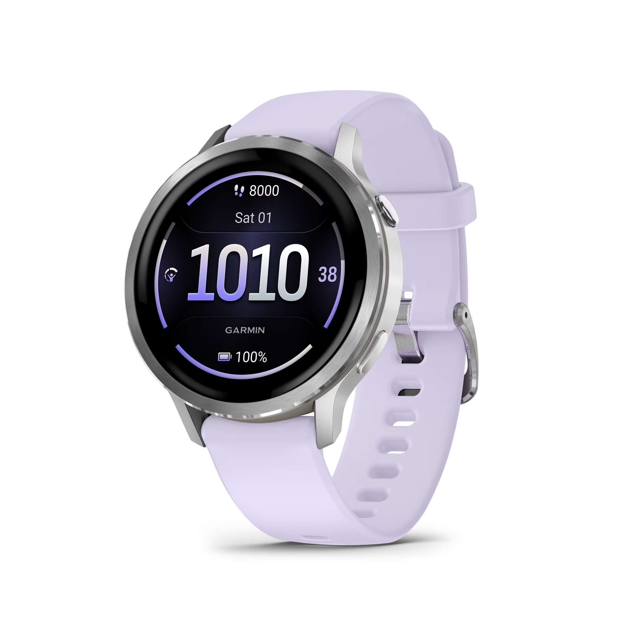 Venu 4 - 41mm Silver Periwinkle Silicone Band