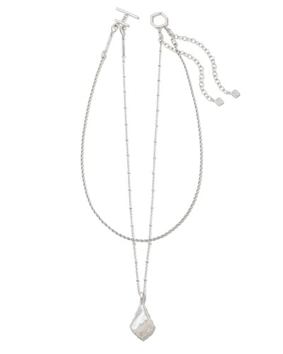 Kendra Scott Faceted Alex Silver Convertible Necklace, Ivory Illusion