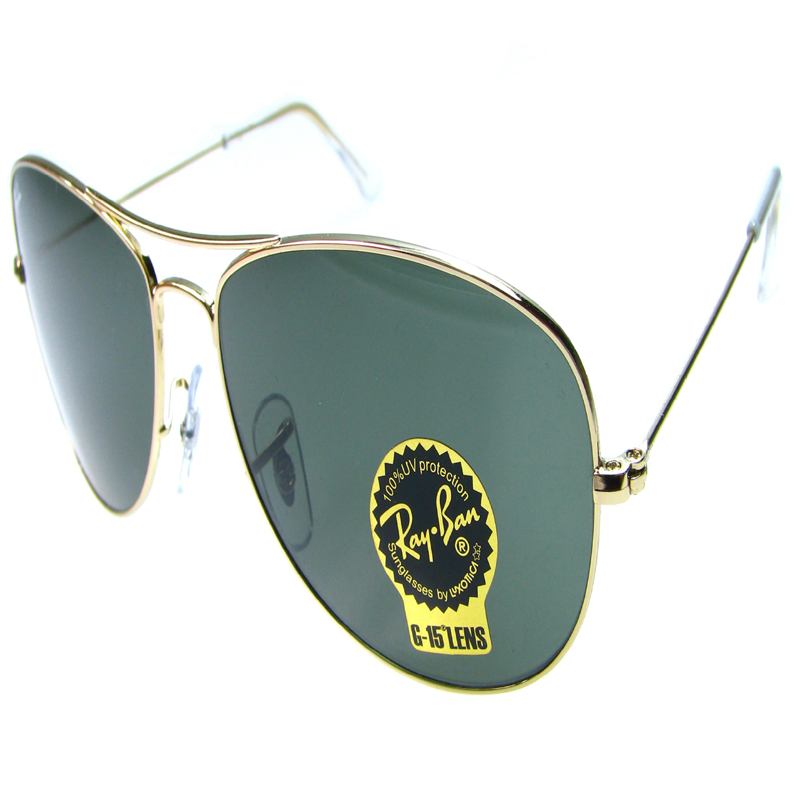 Aviator Sunglasses - (Gold Crystal Green)