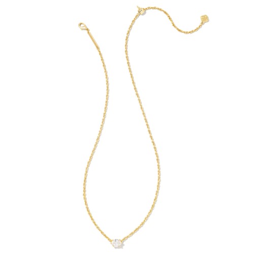 Kendra Scott Cailin Gold Pendant Necklace, White Crystal