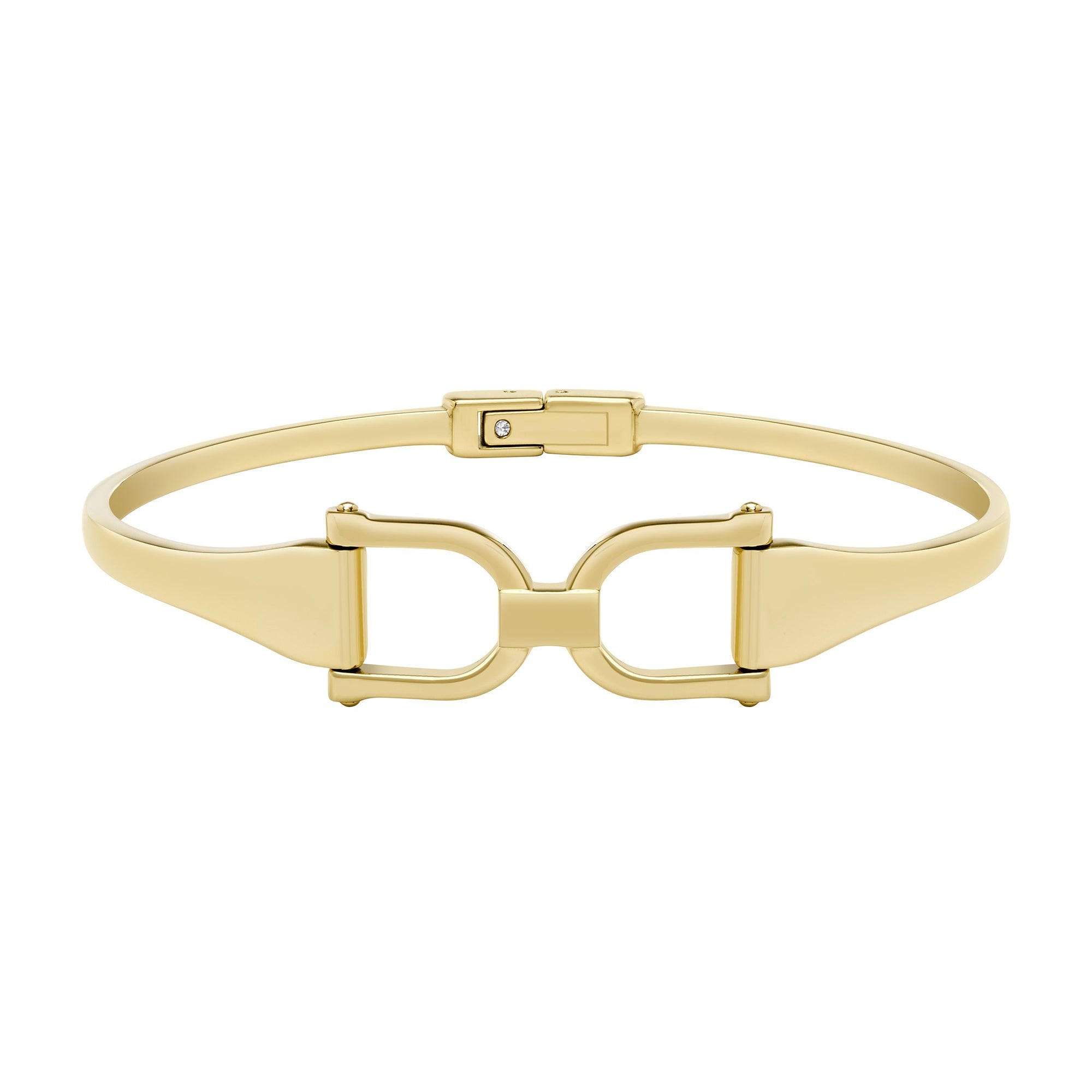 Heritage D-Link Gold-Tone Stainless Steel Bangle Bracelet